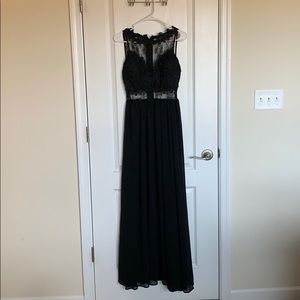 Black maxi dress with lace